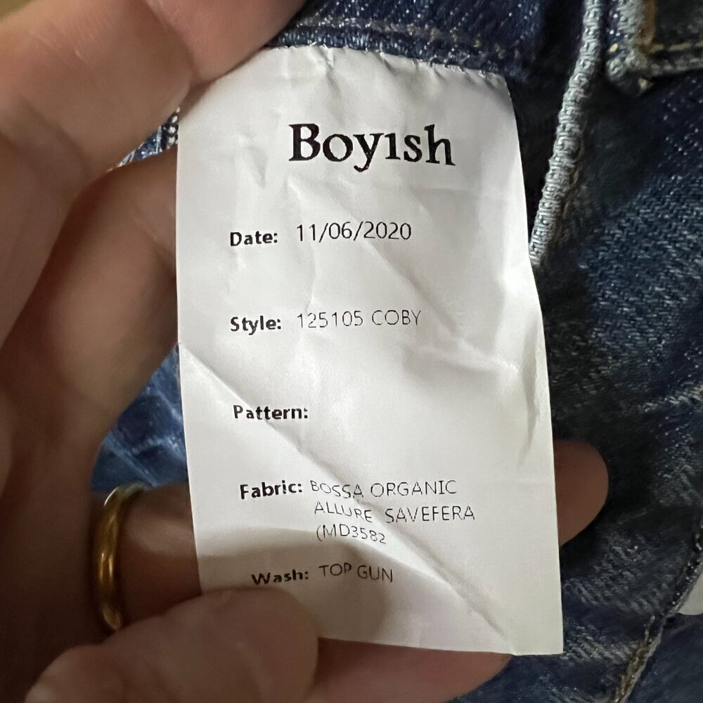 Boyish COBY Womens Denim High Waisted Sz 26 in TOP GUN - Picture 7 of 10